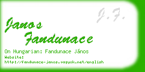 janos fandunace business card